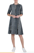 Monochrome Stripey Block Printed Dress - BANANA labs