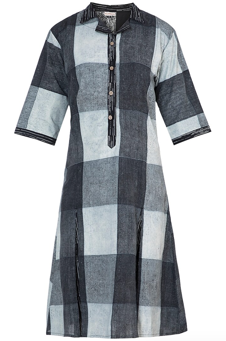 Monochrome Groupey Block Printed Dress