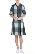 Monochrome Groupey Block Printed Dress - BANANA labs