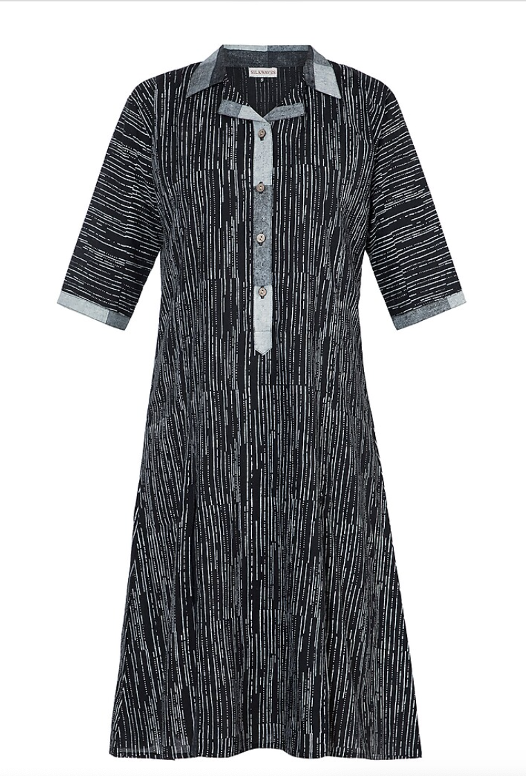 Monochrome Tree  Printed Dress