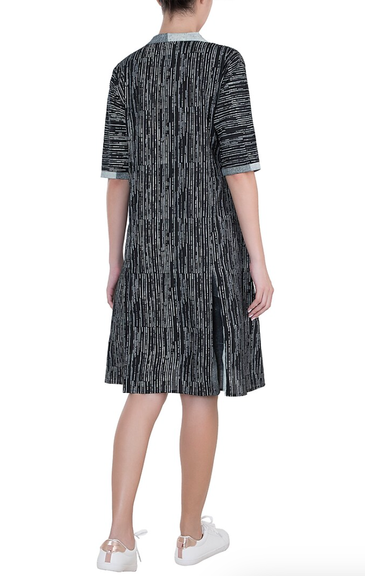Monochrome Tree  Printed Dress