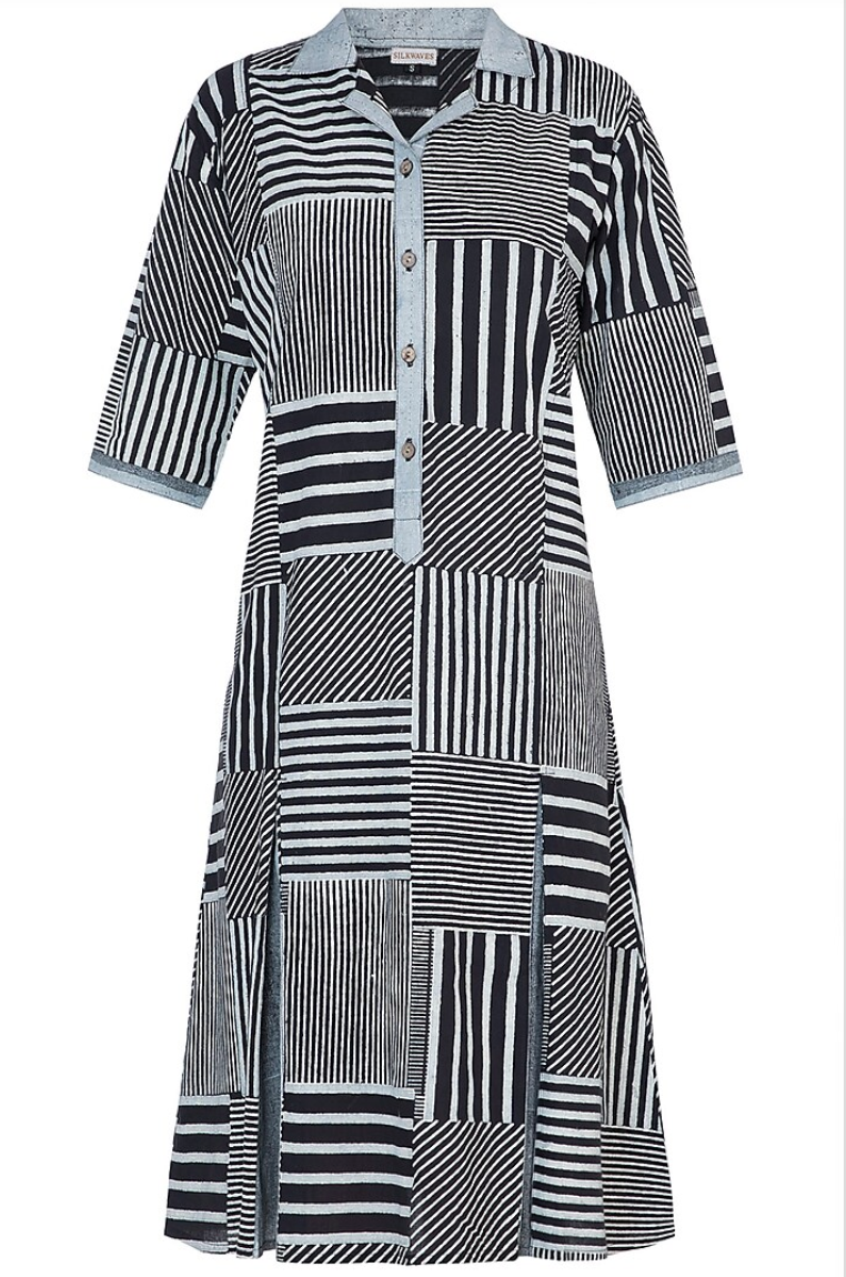 Monochrome Collage Printed Dress