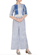 Blue Cord Set with Pallazo Pants - BANANA labs