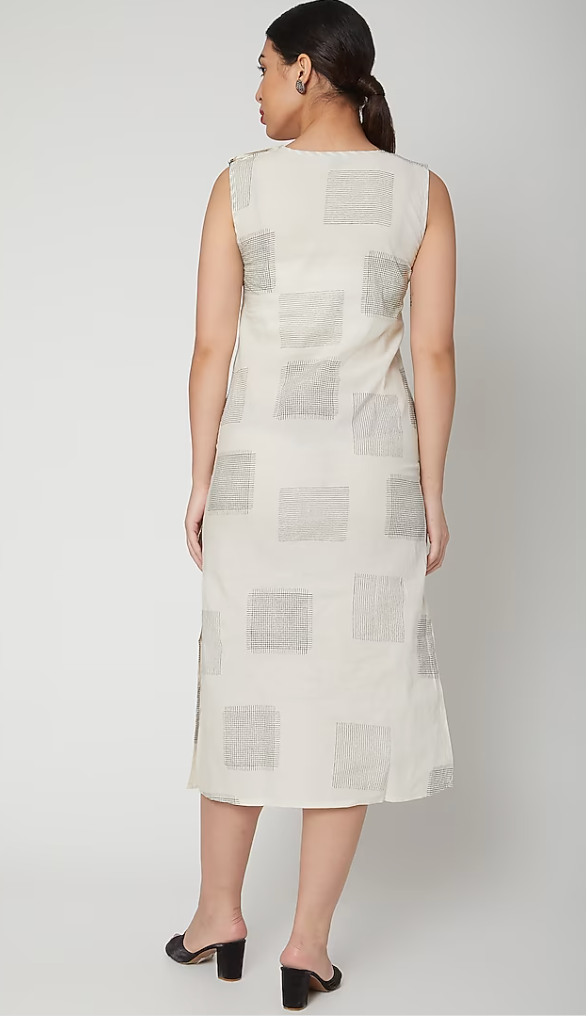 Criss Cross White Dress with Slip