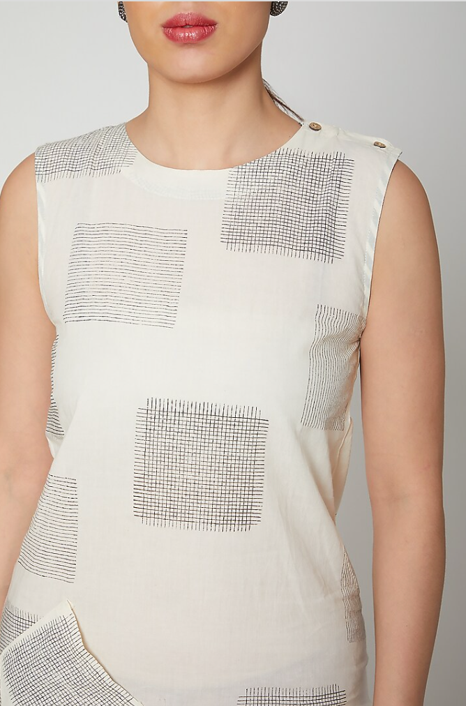 Criss Cross White Dress with Slip