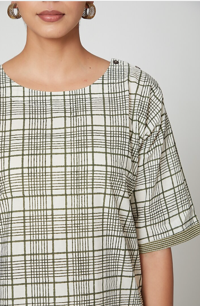 Bar-Bar Hand Block Printed Midi Dress