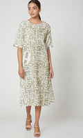 Textured Rubber Block Printed Midi Dress - BANANA labs