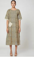 Zapper Block Printed Cotton Dress - BANANA labs