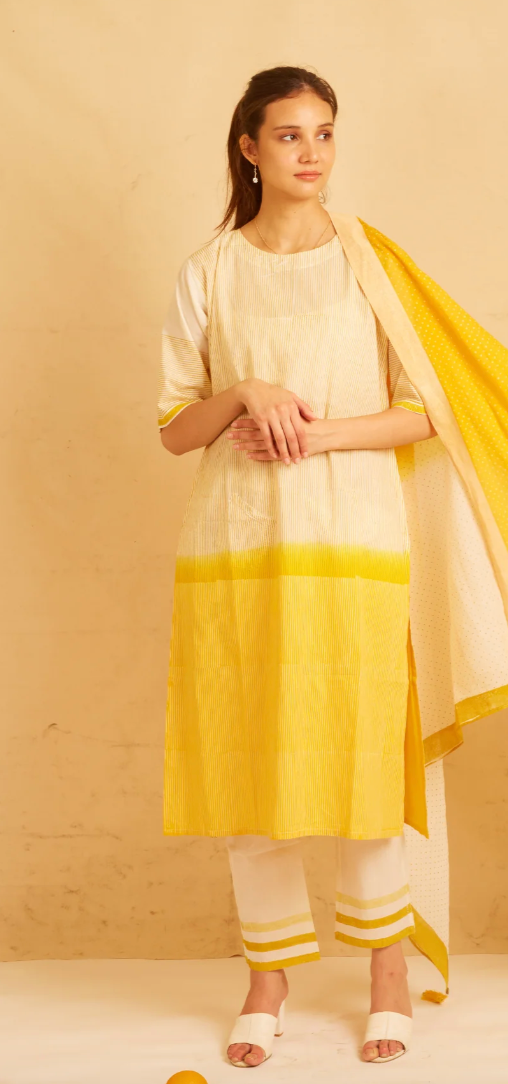 Sunshine Ombre Kurta And Dupatta Set of 3