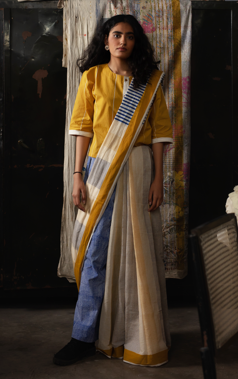 Span Mustard Saree