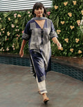 Crossroads Navy Line Kurta Set (Set of 3) - BANANA labs
