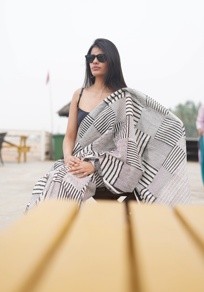 Collage Macro Monochrome Saree