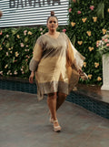 Beige Blue Piano Crossroads Kaftan - BANANA labs