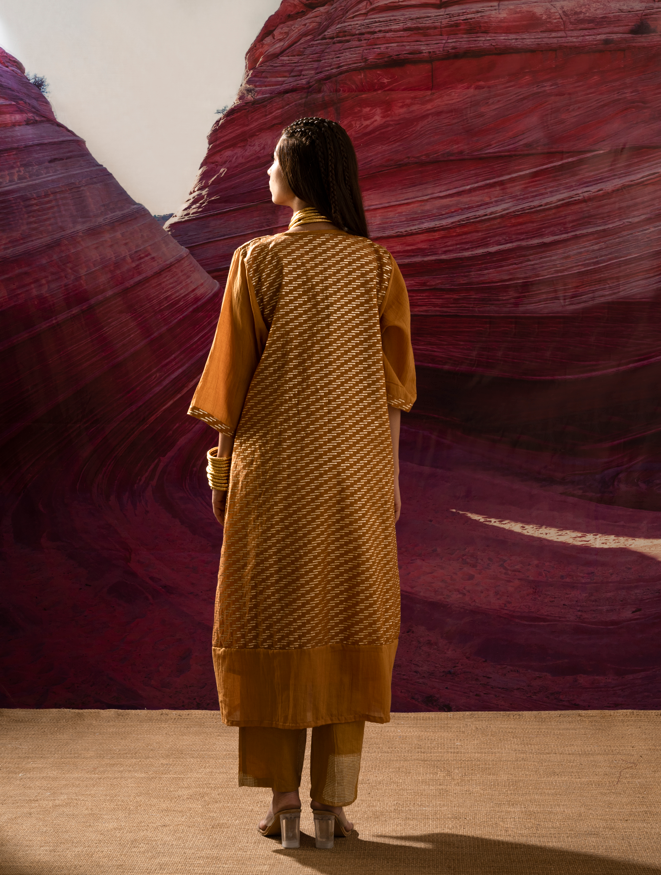 Aurum Shock Mustard Zari Shrug
