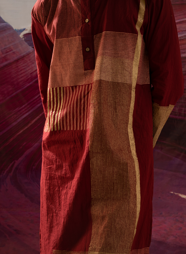 Aurum Man Maroon Kurta Set
