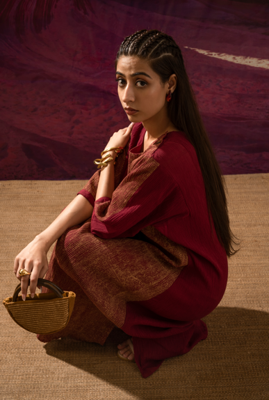 Aurum Go-Gold Crinkled dress