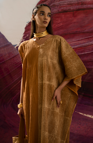 Aurum Gold-sided Mustard Kaftan