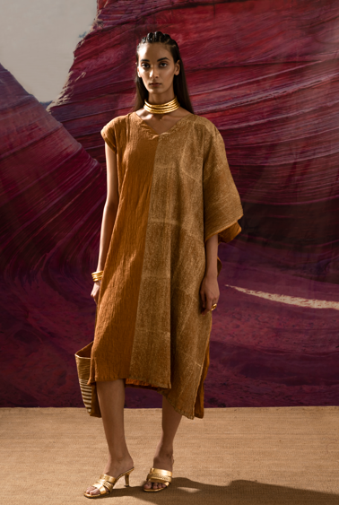 Aurum Gold-sided Mustard Kaftan
