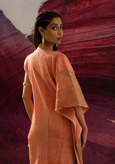 Aurum Gold-sided peach kaftan