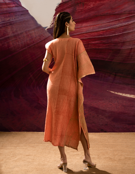 Aurum Gold-sided peach kaftan