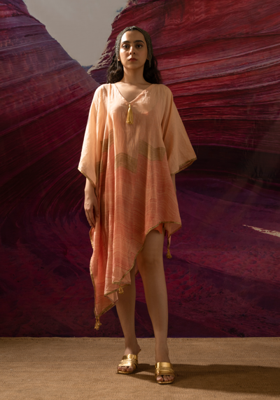 Aurum Way asymmetrical Peach Kaftan