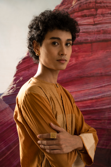 Aurum Man Mustard Kurta