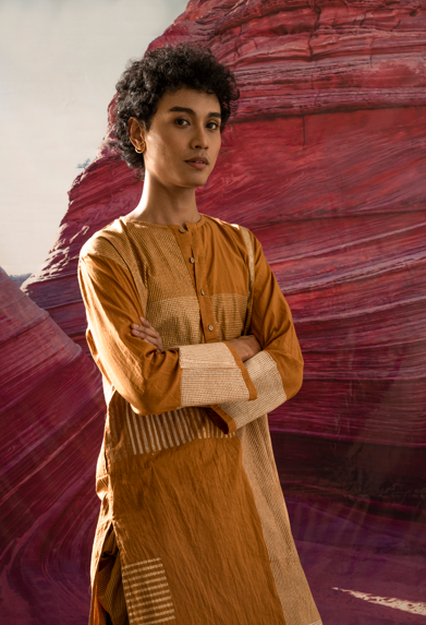 Aurum Man Mustard Kurta