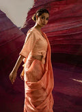 Aurum Wave Arizona Peach Saree and Blouse (Set of 2) - BANANA labs