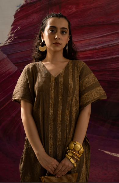Aurum Crinkled Gold Muddy Kaftan