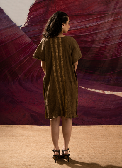 Aurum Crinkled Gold Muddy Kaftan
