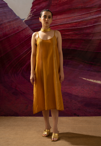 Aurum Auric mustard Slip dress