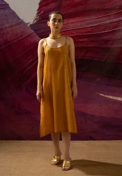Aurum Auric mustard Slip dress - BANANA labs