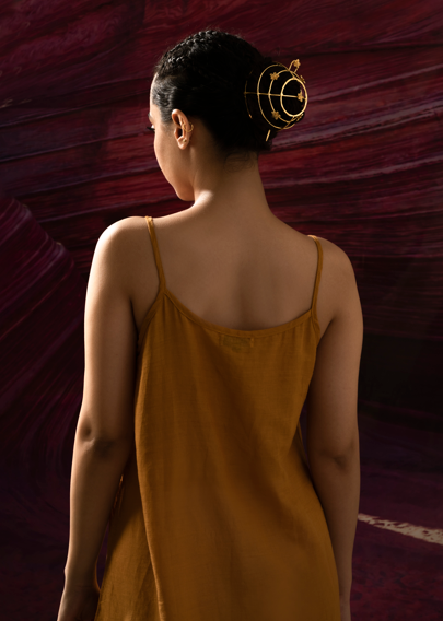 Aurum Auric mustard Slip dress