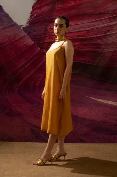 Aurum Auric mustard Slip dress - BANANA labs