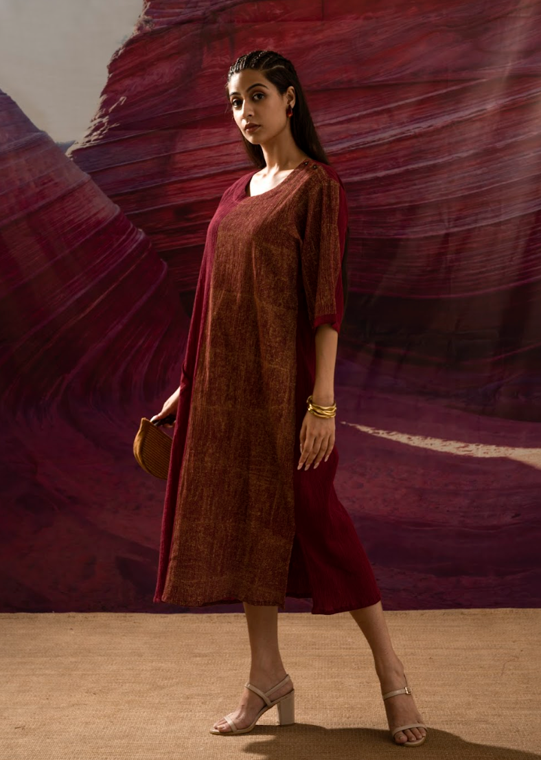 Aurum Go-Gold Crinkled dress