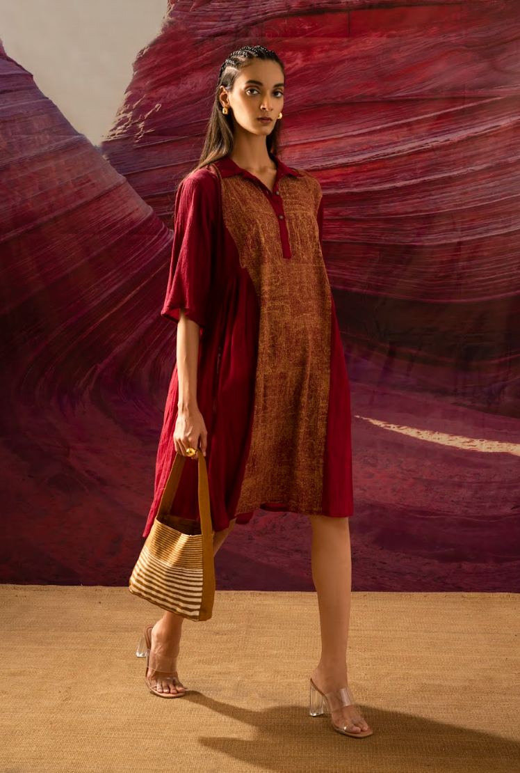 Aurum Bleaming block dress