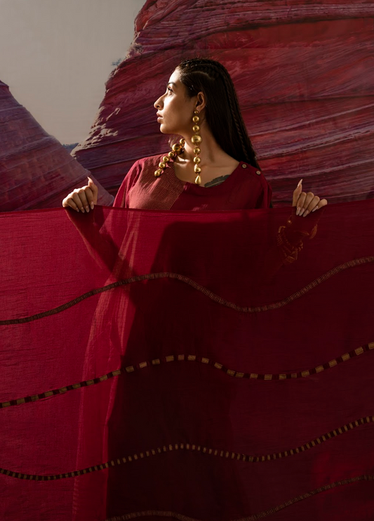 Aurum Wave Maroon  Dupatta