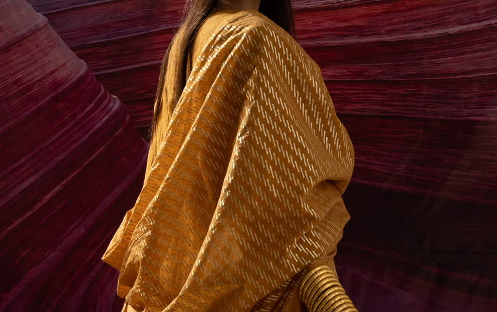 Aurum Chock Block Mustard Kurta and Pants with Dupatta(Set of 3)