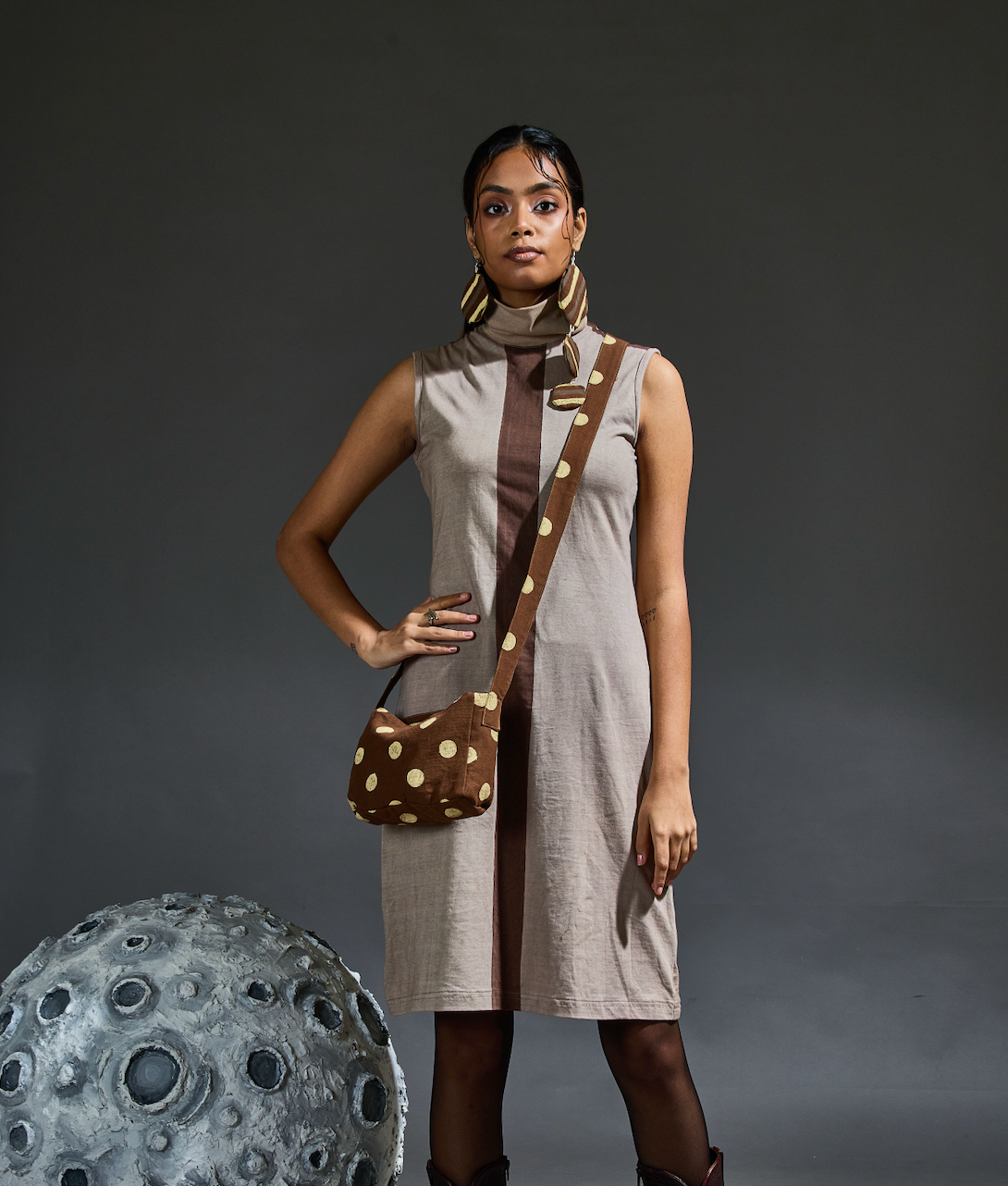 Crater Crossbody Reversible Mini Bag Brown