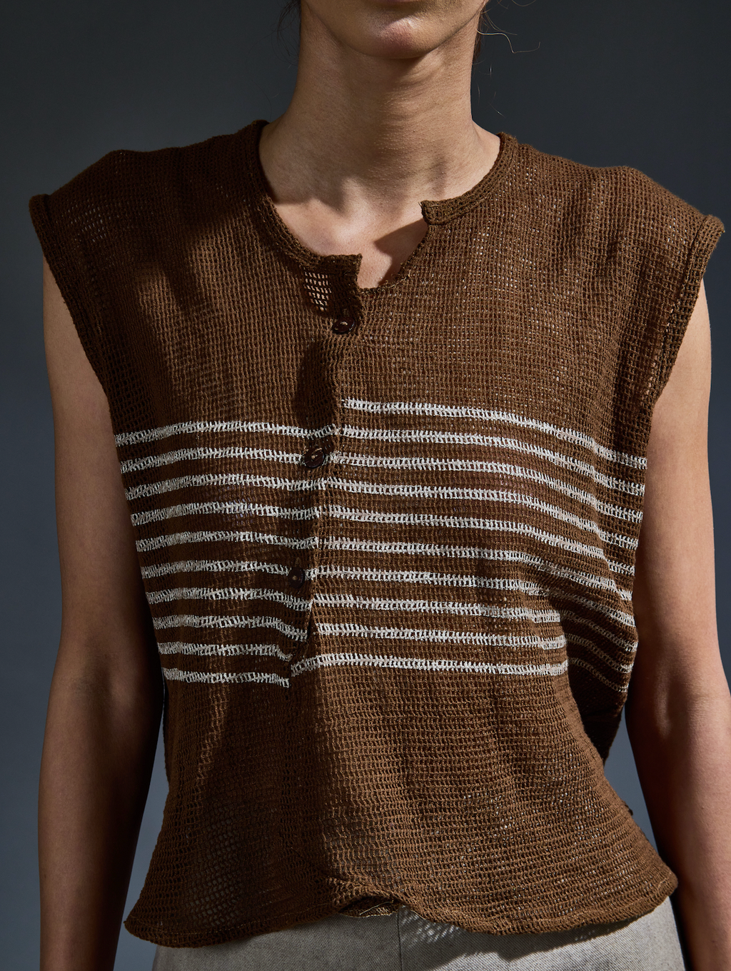 Crater Bronze Saree with Mesh Blouse ( Set of 2)