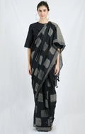 Space Boxy Black Saree - BANANA labs