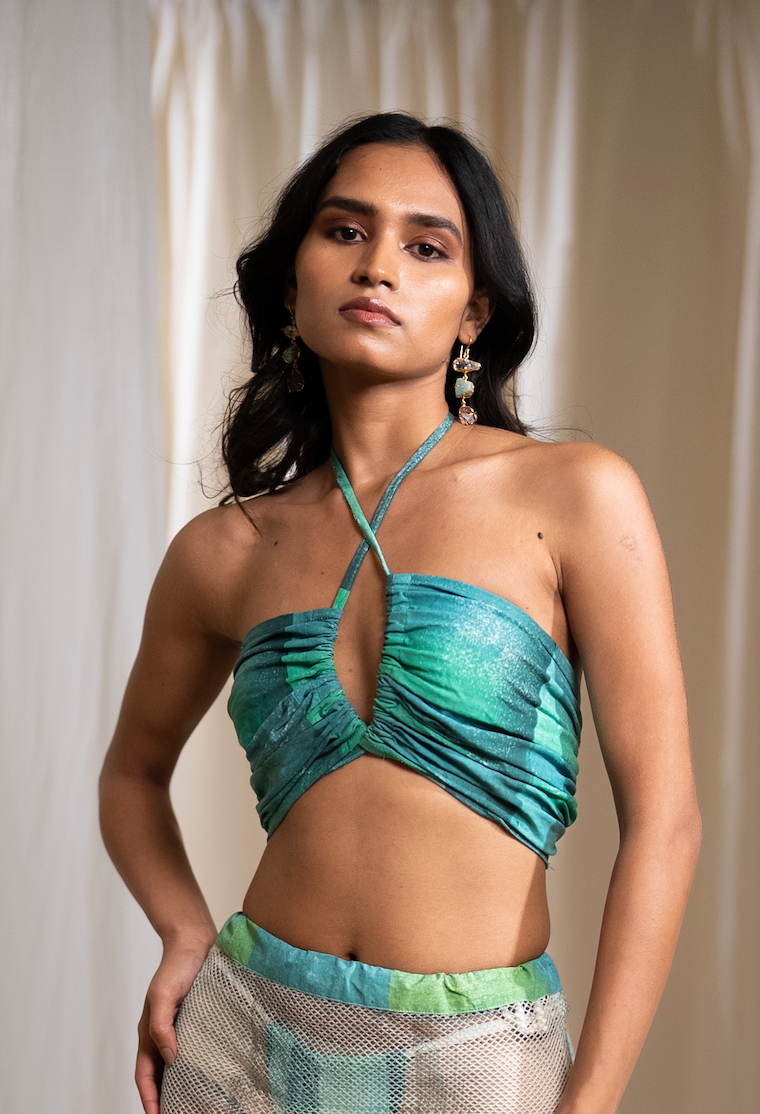 MARINA tanline aqua top