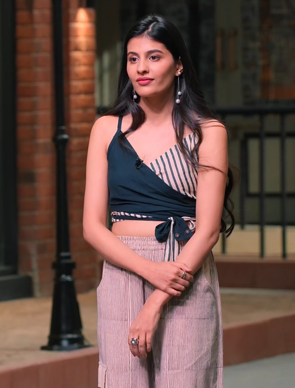 Navy BANANA khadi wrap top Co-ord | Pitch to Get Rich Edit