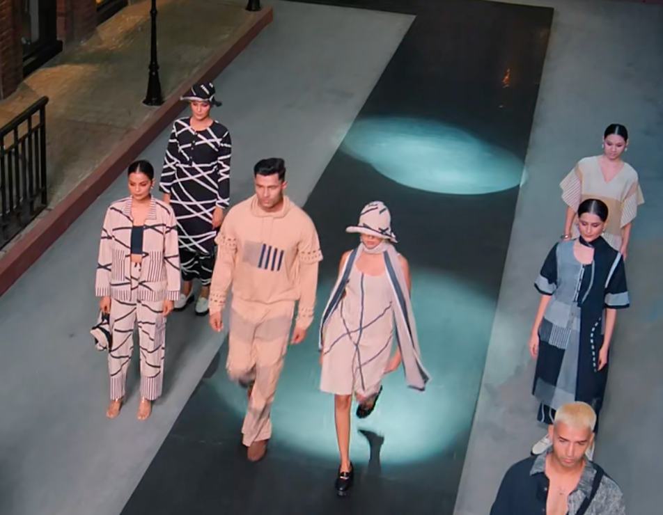 Slant Beige Slip Dress with lining and Stole  (Set of 2) | Pitch To Get Rich Edition