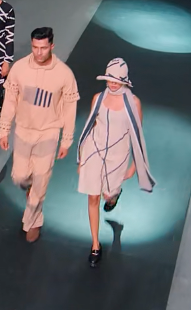 Slant Beige Slip Dress with lining and Stole  (Set of 2) | Pitch To Get Rich Edition