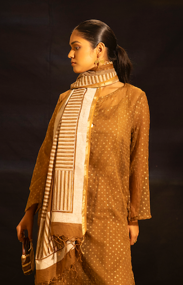 Illume Rivet Piano Muddy Kota Kurta Set with Slip (Set of 3)