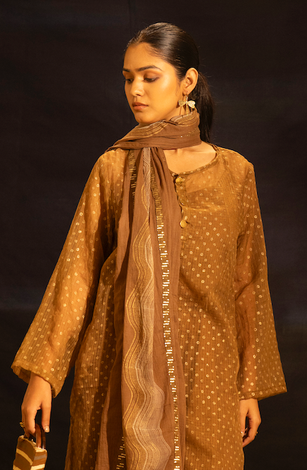 Illume Rivet Muddy Kota Kurta Set with Slip (Set of 3)