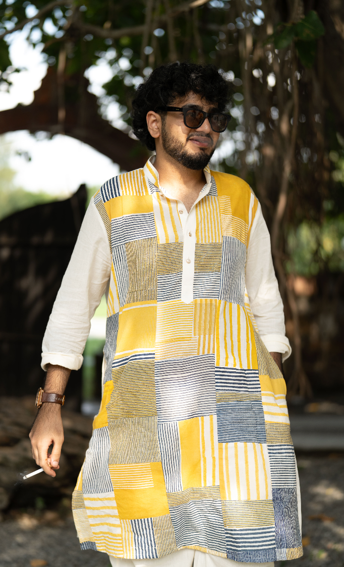 BANANA man Patchy Haldi Kurta