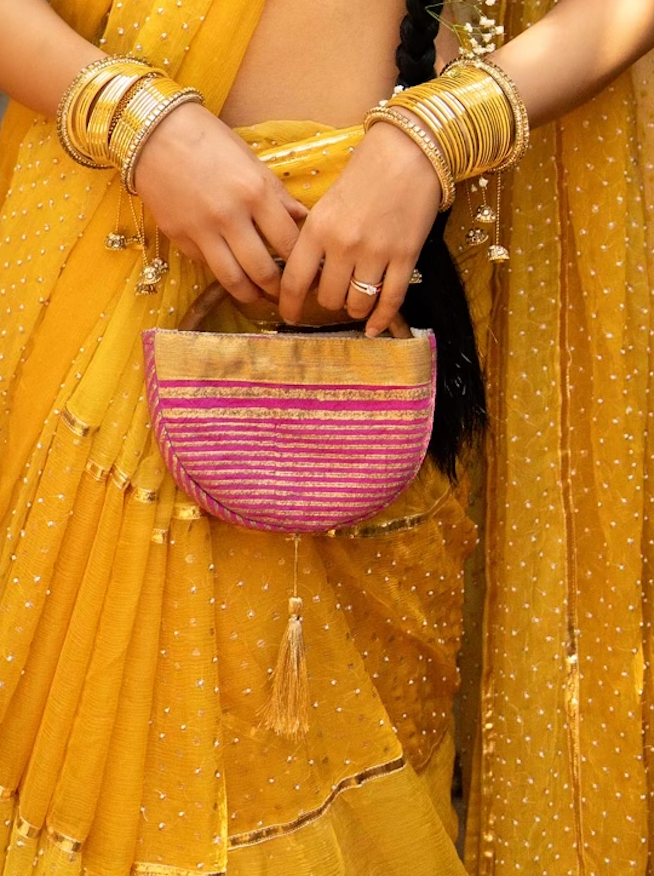 BANANA Sunlit Custom Beadwork Saree