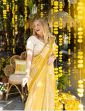 Flabber Mustard Fruity Saree | Haldi Edit - BANANA labs